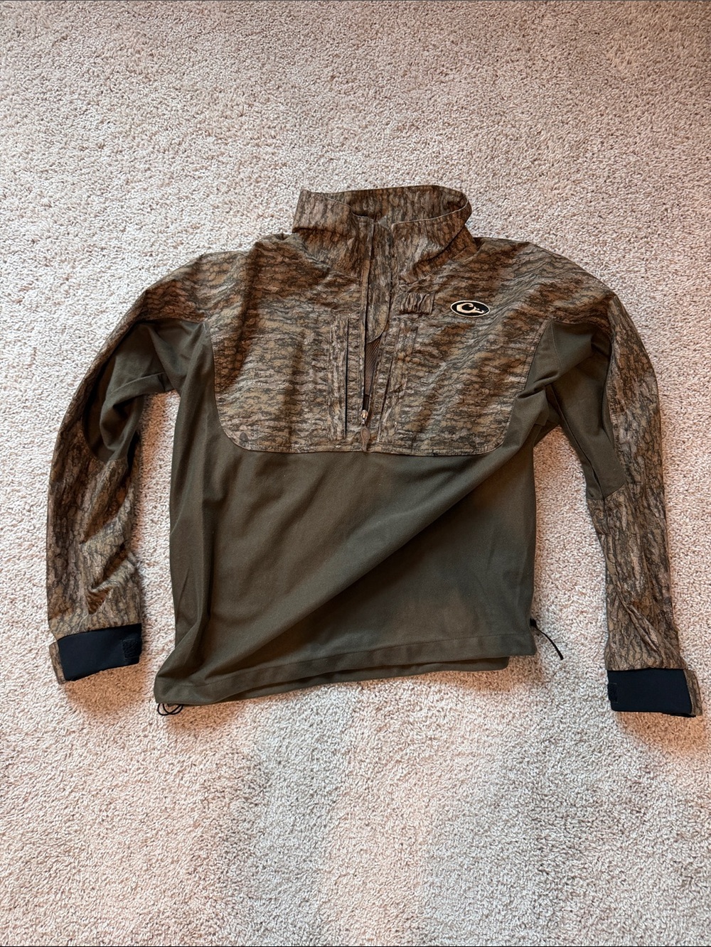Men's Olive Green Performance Quarter-Zip Hunting Pullover
